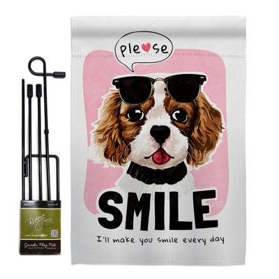 Ensemble de drapeaux en polyester 18 x 13 pi s'il vous plaît Smile Garden