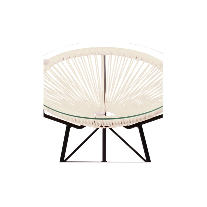 Ehrlich Round Metal Outdoor , in. W 19.5'' in. D, White