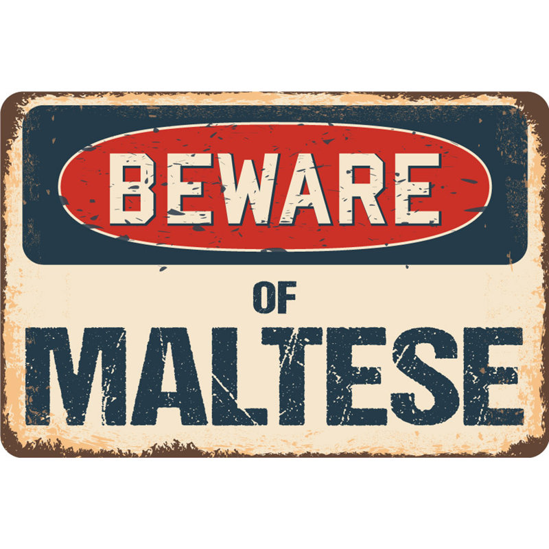 Méfiez-vous de l'enseigne maltaise, H 8 po x l 12 po x P 0,1 po