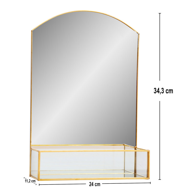 Merser Metal Wall Mirror with Shelves