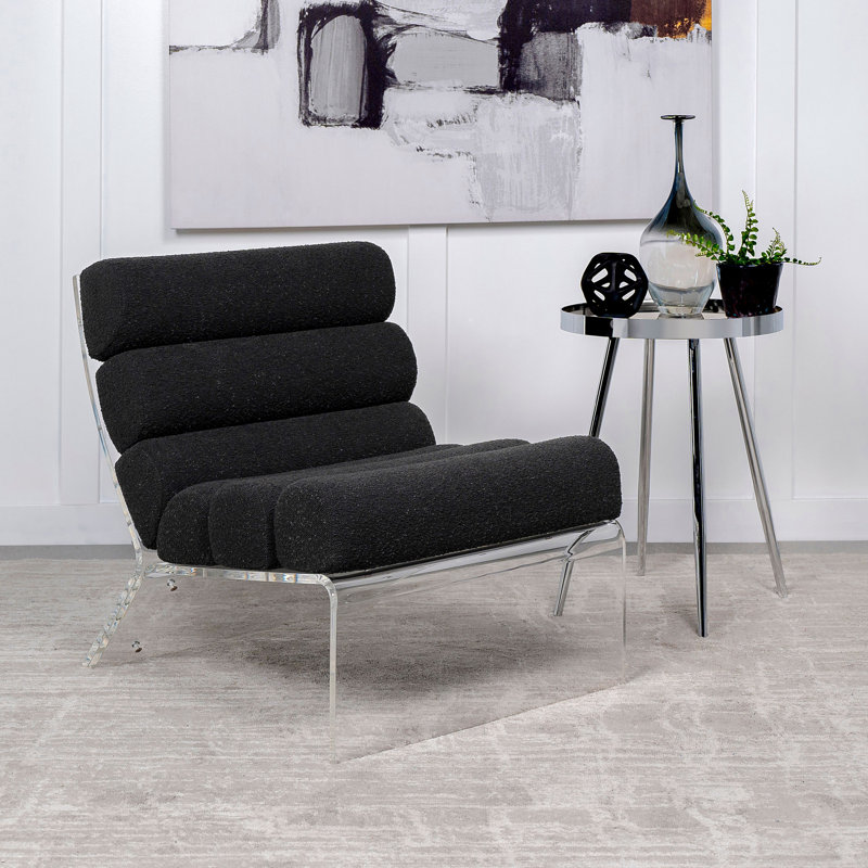 Chaise sans accoudoirs en acrylique Staeell, Noir