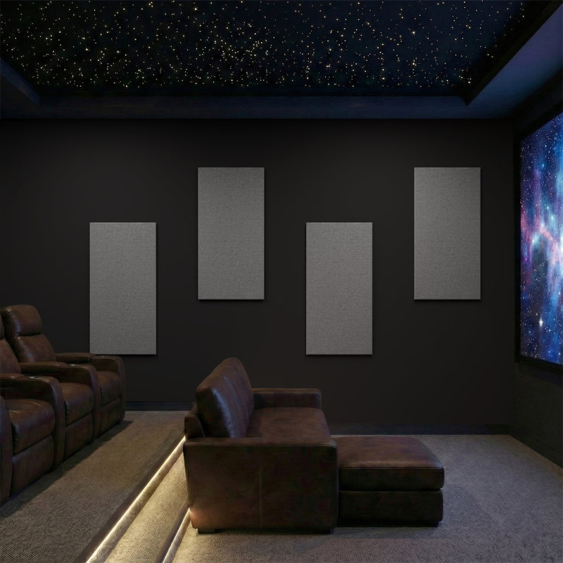 4-Pack 47" x 24" x 2" Acoustic Wall Paneling, Sound Absorbing Fiberglass Panels for Home Theater, Studio & Office, 31 sq. ft. Coverage