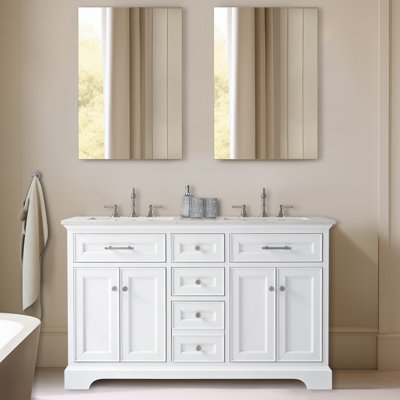 Meuble-lavabo double 54 po Luken - Blanc