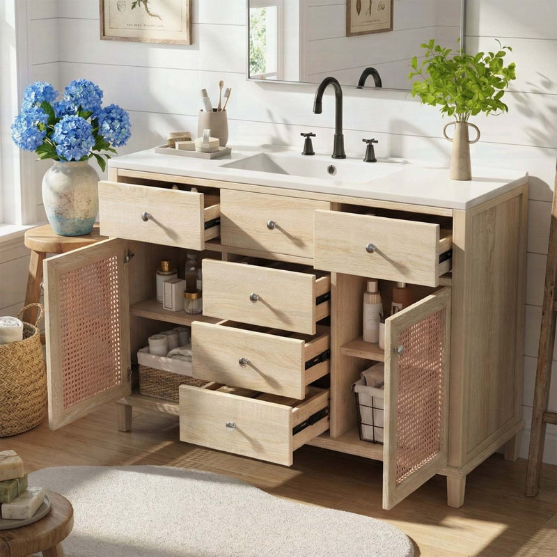 Spacious Bathroom Vanity with Sink,Functional Storage