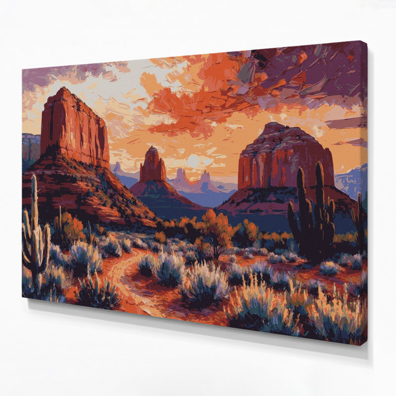 Art mural sur toile brun du sud-ouest, Sedona, H 16 po x l 20 po