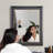 28x34 Black with Silver Pewter Beveled Wall Mirror with Wide Frame for Bathroom Vanity, Entryway, Hallway, Living Room