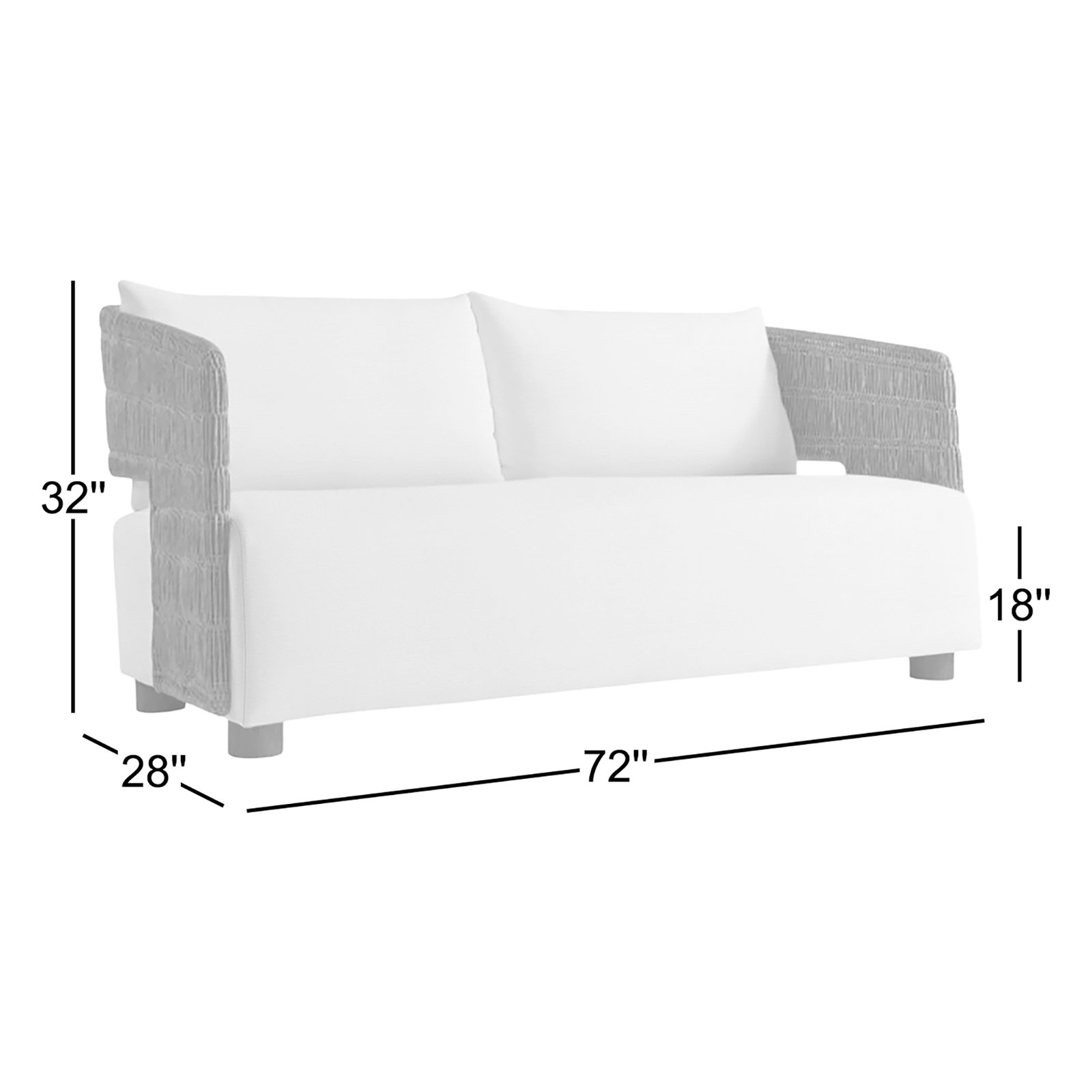 Maldives Outdoor Teak Loveseat, White Linen 6016-000