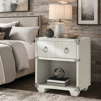 Grey 1-drawer Nightstand