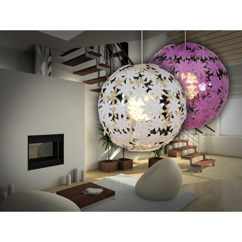 Partain 1 - Light White Sphere Pendant, White