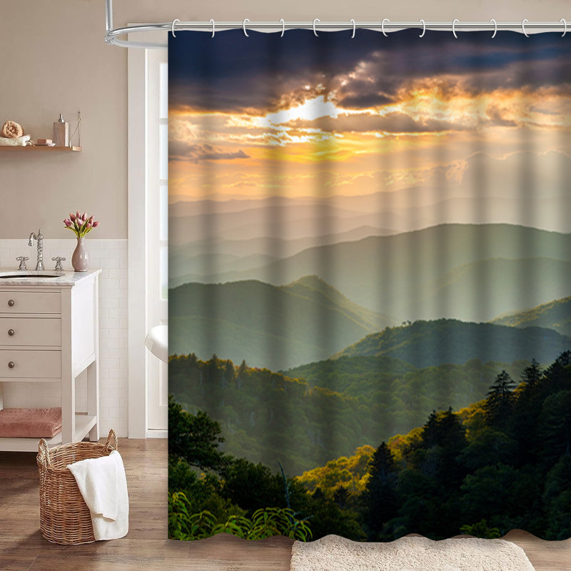 Rideau de douche avec 12 crochets Great Smoky Mountains, L 72 po x l 72 po