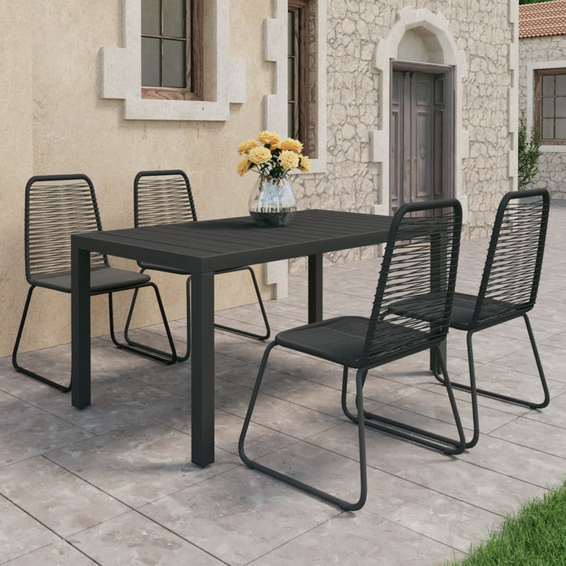 Rectangular 4 - Person Dining Set, Black