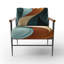 Fauteuil d'appoint rembourré Teal Abstract Elegant Wave-1760537370