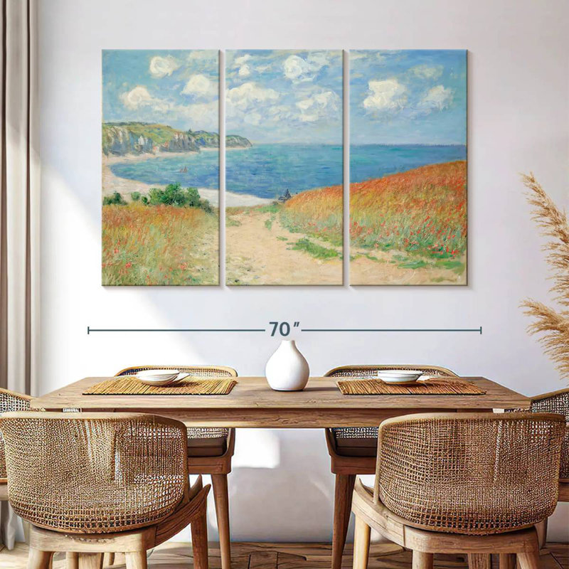 Sebbie Path In Wheat Fields At Pourville, 42" H x 65" W