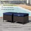 Ensemble de patio extérieur en osier pour 5 personnes avec canapé, chaises, repose-pieds, table basse et coussins bleus-936239433