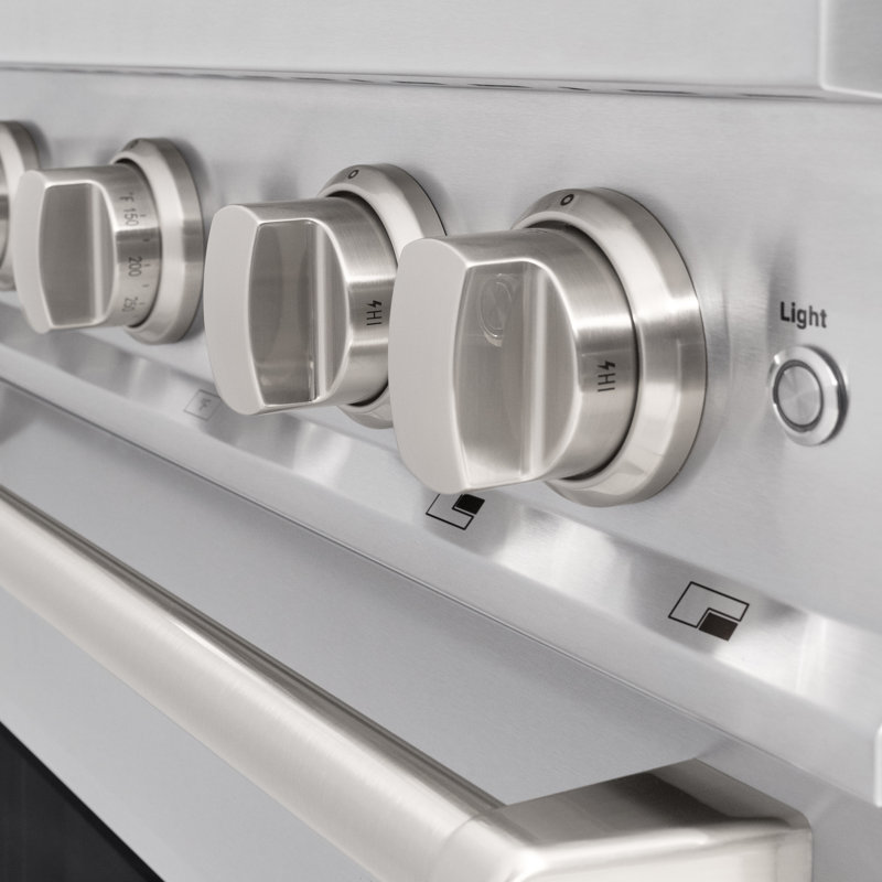 ZLINE 30 in. Classic Gas Range with DuoPro Cooktop and Convection Oven in Black Stainless Steel, Stainless Steel, Dual Fuel