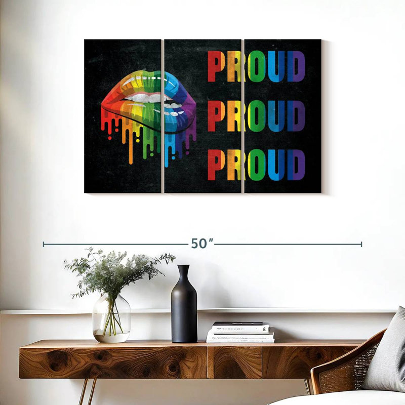 Tergel Rainbow Lips, 24" H x 38" W