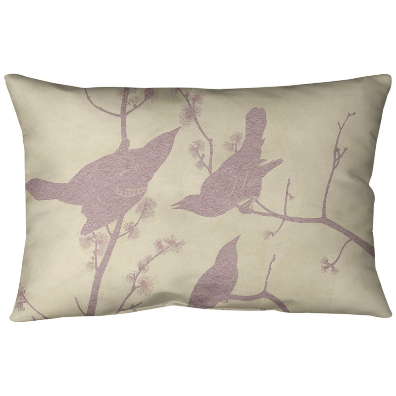 Coussin lombaire à oreilles starling, Jaune / Rose, Faux lin