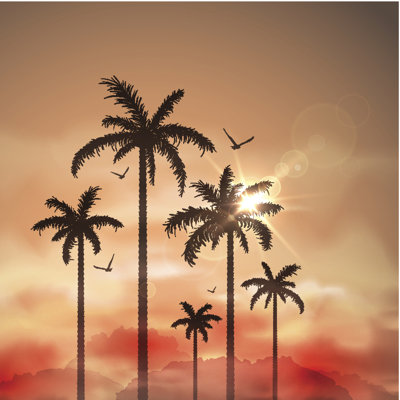 Tropical Landscape - Wrapped Canvas Print