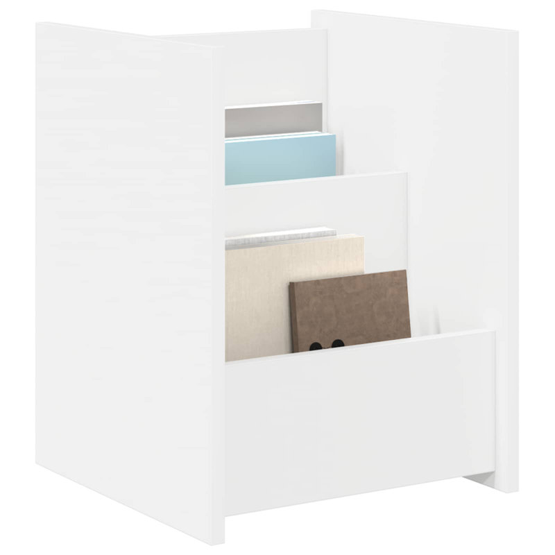 Wood Free Standing Magazine Rack, White