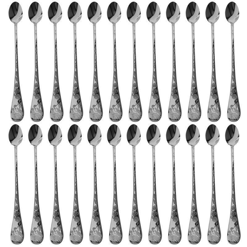 Venere Stainless Steel Iced Beverage Spoon, Silver