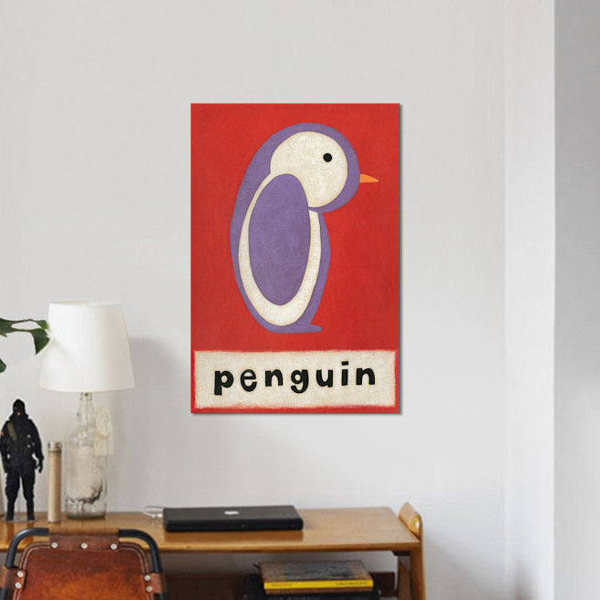 «P is for Penguin», reproduction sur toile tendue, H 18 po x l 12 po x P 1,5 po, Pas de tapis, Toile tendue