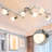 6-Light Flexible Track Lighting Rail, Modern Directional Led Spot Ceiling Light Fixture With Glass Shade, E12 Base, Brush Steel