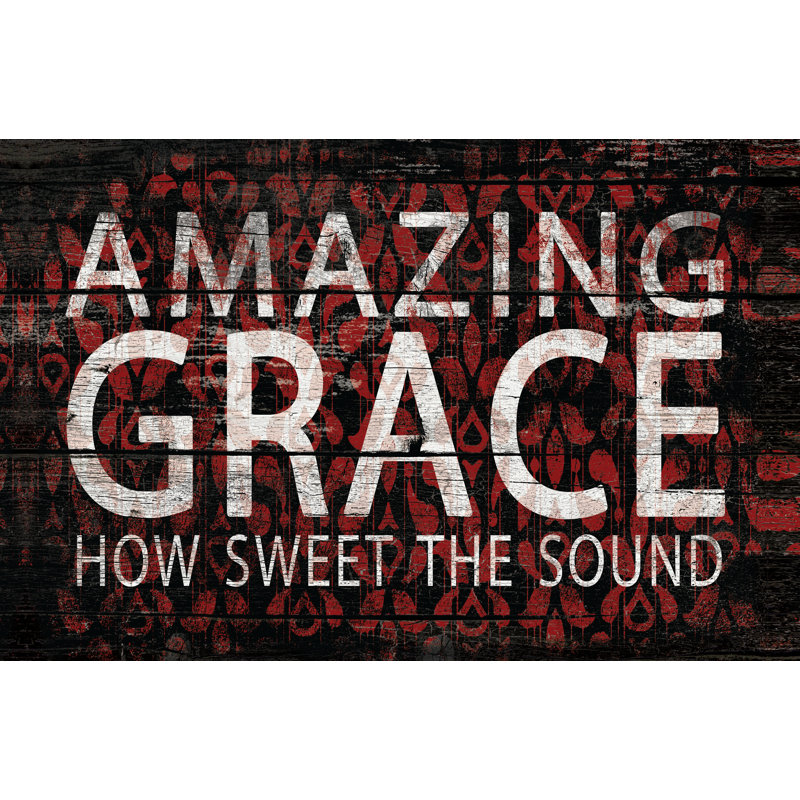 Distressed Amazing Grace - Wrapped Canvas Print, 30cm H x 46cm W x 3.8cm D