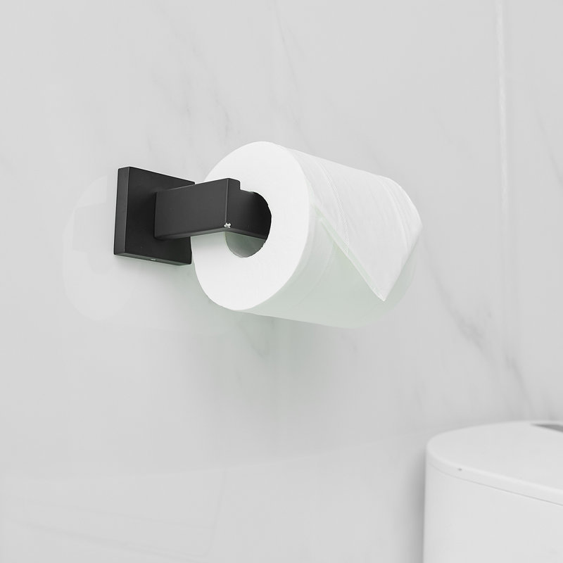 1 porte-papier hygiénique mural, Noir mat