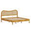 Lit plateforme Boho avec tête de lit courbée de style moderne Mid-Century-872962651