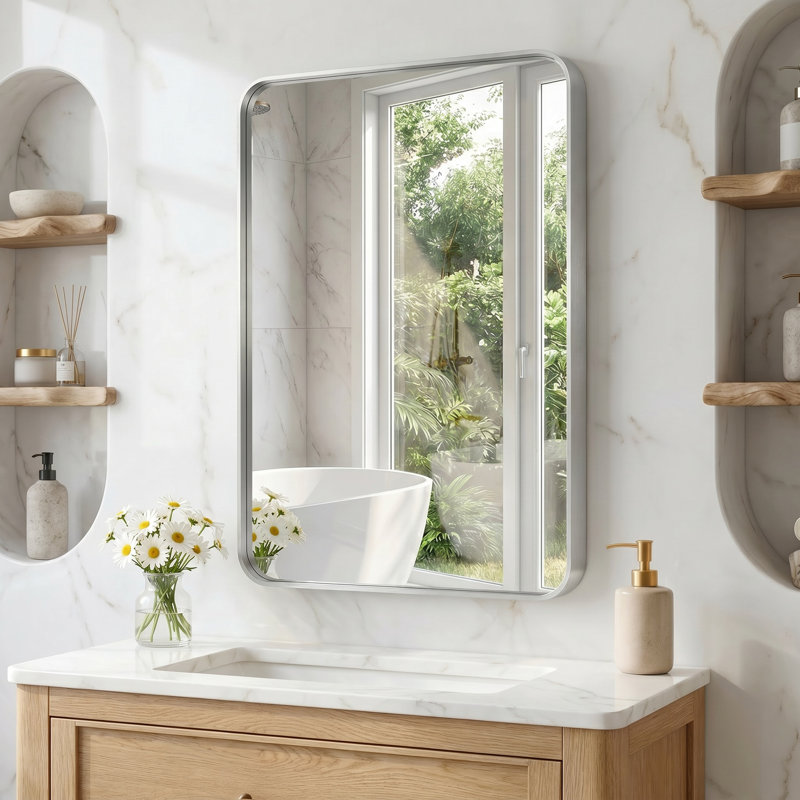 Miroir de salle de bain, Argent