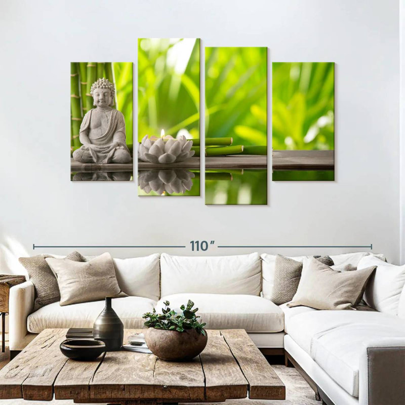 Adella Zen Lotus Buddha, 54" H x 84" W