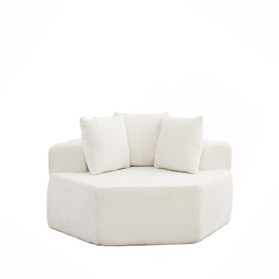 Fauteuil lounge hexagonal moderne de 54 pouces, doté d'agencements polyvalents et d'une conception modulaire ; ce canapé recouvert de chenille est idéal pour les salons, les salles de jeux, les salons et les chambres.