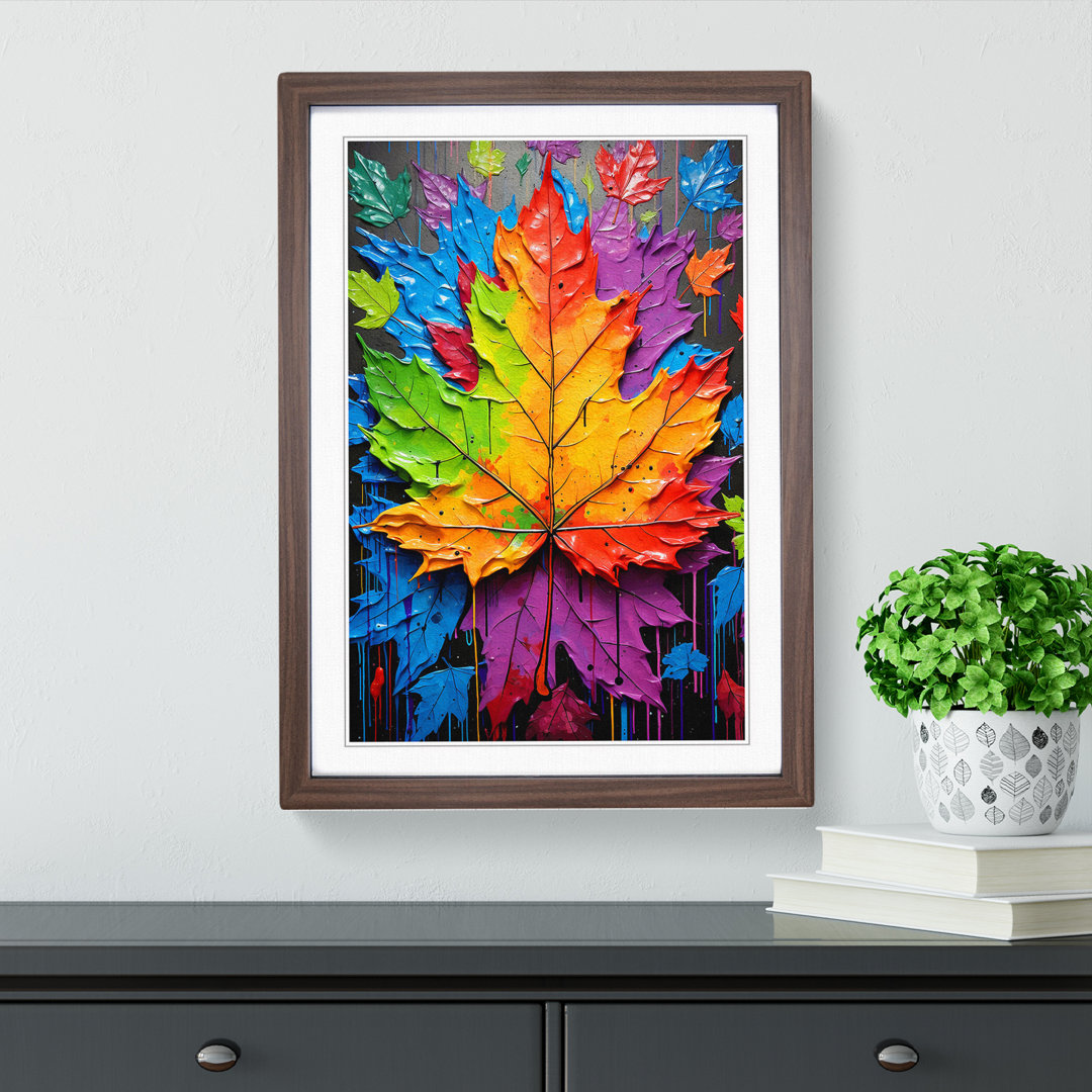 Leaf Pop No.4 - Single Picture Frame Print on Wood