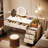 Modern White Vanity Desk with 5 Drawers (Only Table)