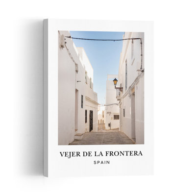 Vejer De La Frontera, Espagne - Affiche de voyage - Architecture contemporaine - Impression d'art mural