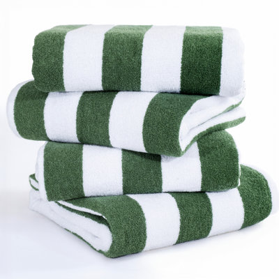 Devontia Cabana Striped Beach Towels, 30x60 inch 4 Piece Oversize Pool Towels