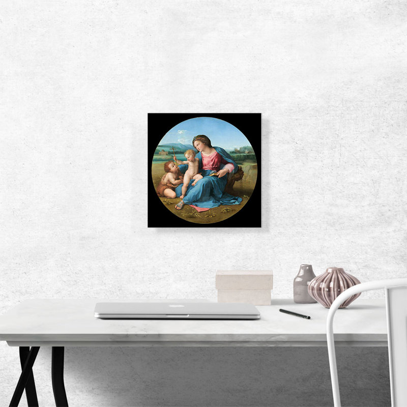 «The Alba Madonna 1510» par Raphael, reproduction d'art sur toile tendue, H 12 po x l 12 po x P 0,75 po