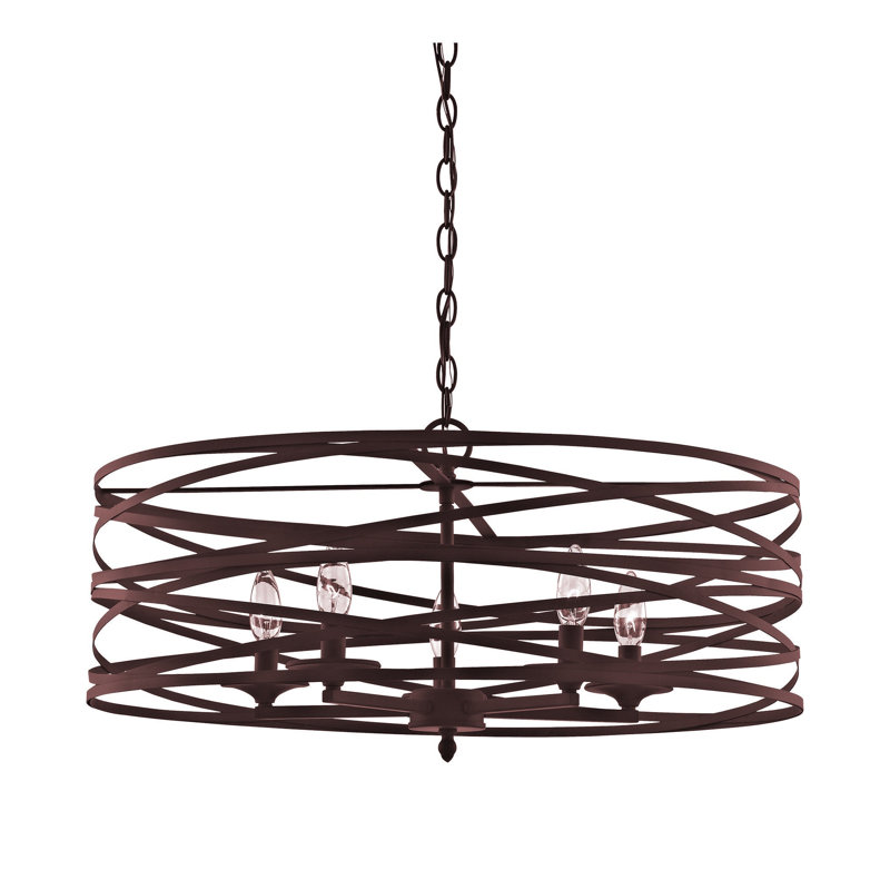 Lustre cage 4 lumières - Fer vieilli, Noir mat