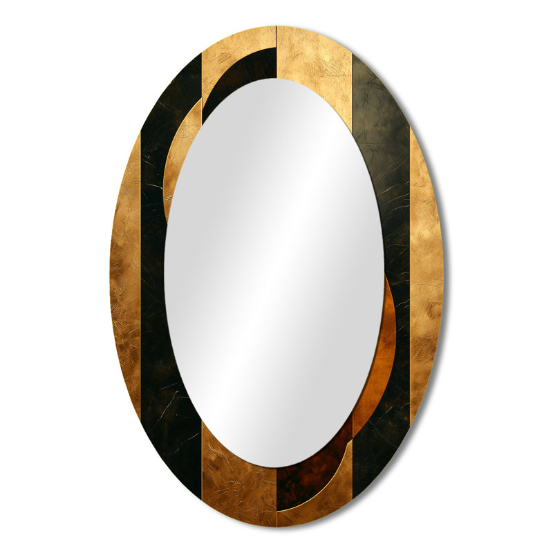 Miroir mural géométrique noyer Essential Forms II, 36 po x 24 po