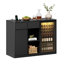 Armoire de bar moderne avec espace de rangement pour bouteilles de vin 51,2 po Floreo (réfrigérateur non inclus)-131079264