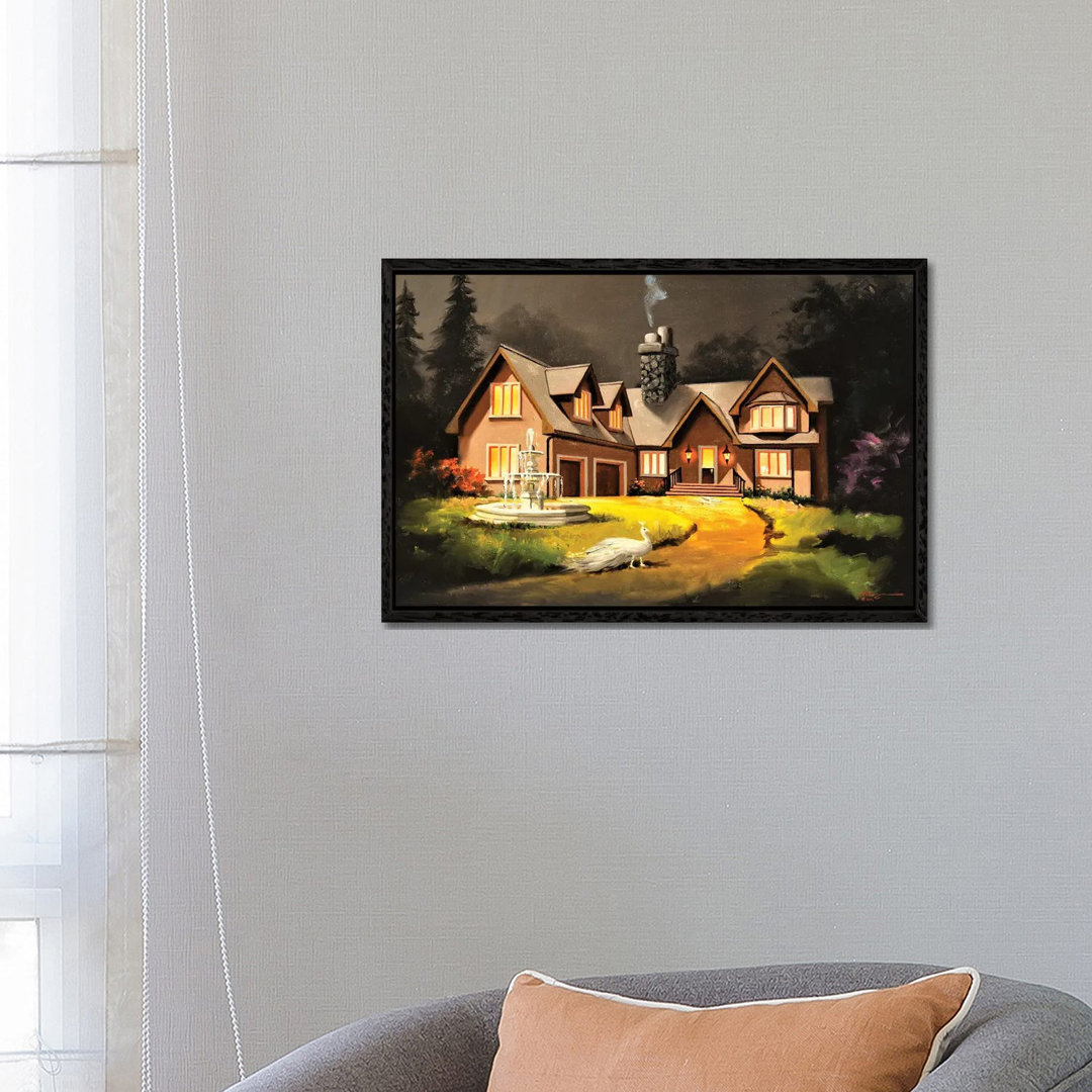 Haus mit Pfau von D. "Rusty" Rust - Galerie-umwickelte Leinwand Giclée auf Leinwand