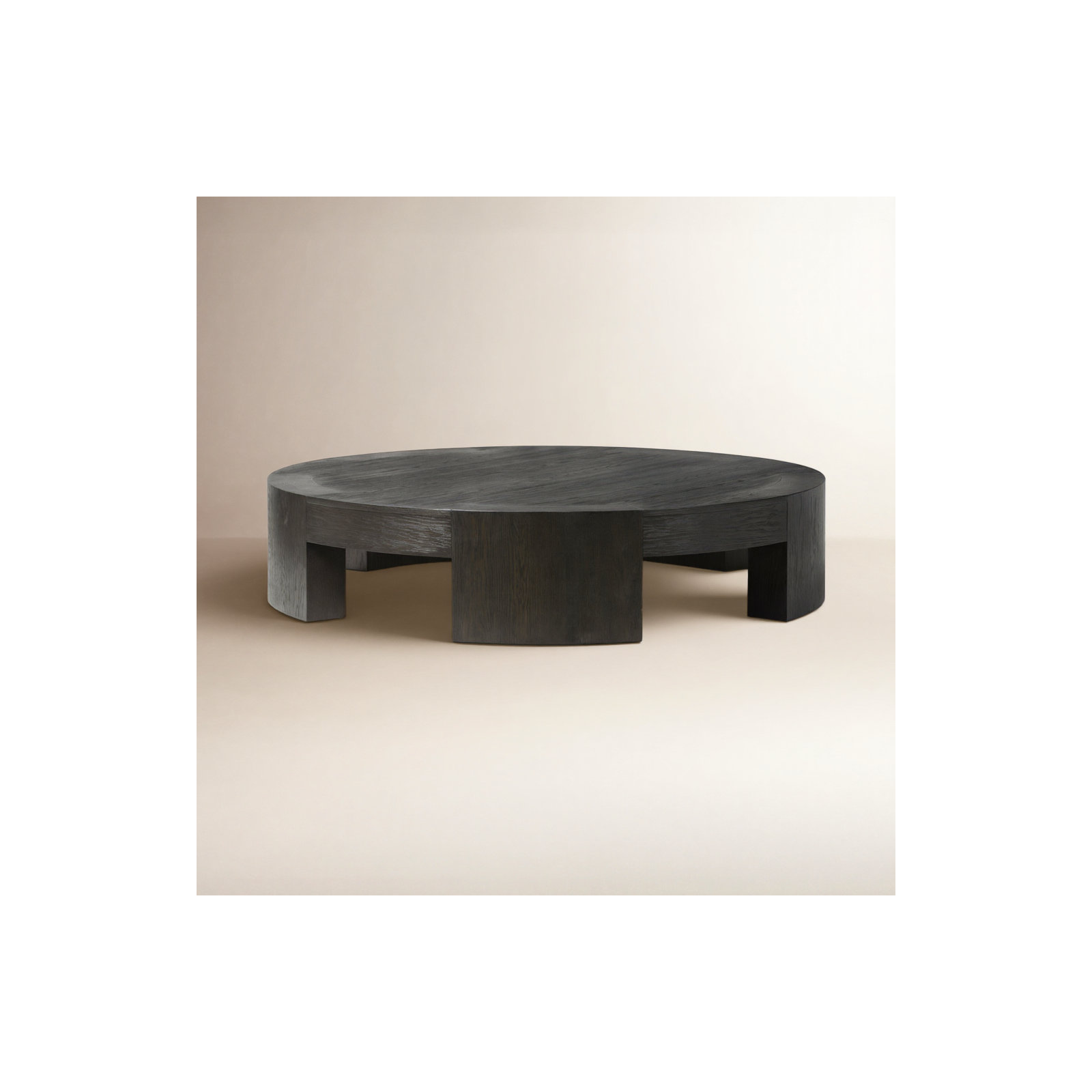 Bourges Single Coffee Table, Charcoal Oak Veneer, 13" H x 60" L x 60" W