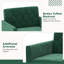 Chaise d'appoint moderne en velours avec dossier capitonné et pieds en métal doré -127502514