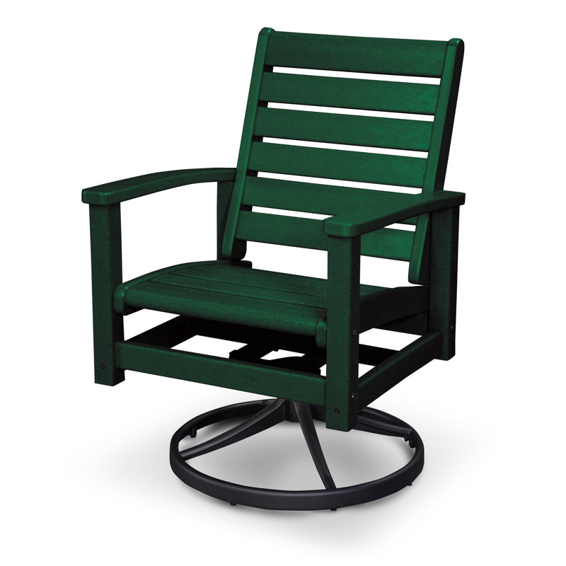 Chaise berçante pivotante POLYWOOD Signature, Noir texturé / vert