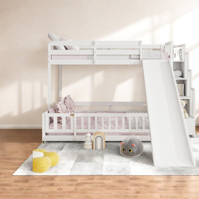 Lits de rangement coulissants, lit simple en pin sur lit superposé moderne pour la maison