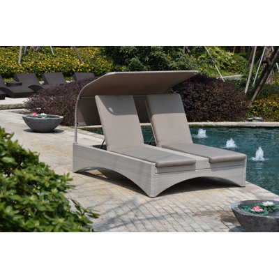 Longue chaise méridienne inclinable double Faust