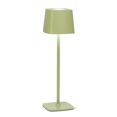 Lampe de table carrée à abat-jour à DEL brune
