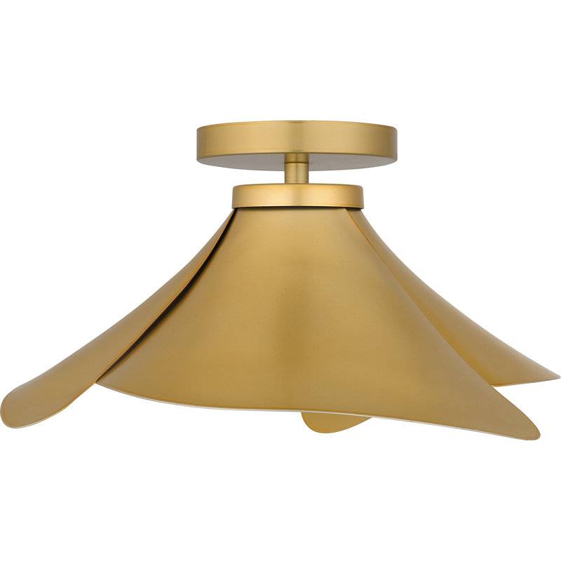 Plafonnier semi-encastré 1 lumière Jovank, Doré