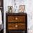 Acacia Walnut 1Pc Nightstand Only Transitional Solid Wood 2-Drawers Square Chrome Knobs Multitone Unique Nightstand