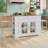 47" Large Portable Kitchen Island Dining Bar Kitchen Table with Drop Leaf and 2 Stools-133298363